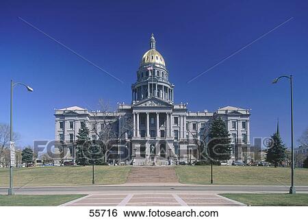 Facade of government building, State Capitol Building, Colorado, USA View Large Photo Image Stock Photograph - Facade of government building, State Capitol Building, Colorado, USA . Fotosearch