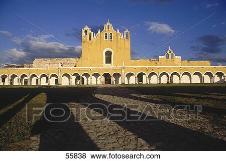 Facade of monastery, Convento De San Antonio De Padua, Izamal, Yucatan, Mexico View Large Photo Image Stock Photo - Facade of monastery, Convento De San Antonio De Padua, Izamal, Yucatan, Mexico . Fotosearch