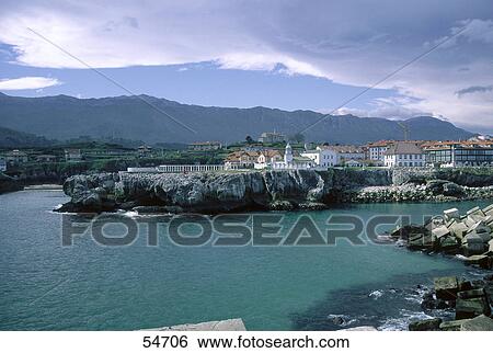 Stock Photograph - Fishing port, Llanes, Asturias, Spain . Fotosearch