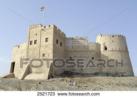 Fort in desert, Fujairah, United Arab Emirates View Large Photo Image Stock Image - Fort in desert, Fujairah, United Arab Emirates . Fotosearch