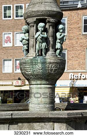 Stock Image - Fountain in Bremen, Germany . Fotosearch