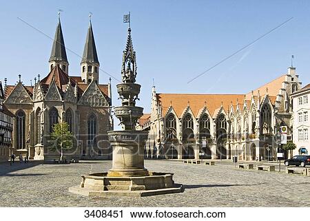 Fountain on the Altstadtmarkt (Old Town Square), Brunswick, Germany View Large Photo Image Stock Image - Fountain on the Altstadtmarkt (Old Town Square), Brunswick, Germany . Fotosearch