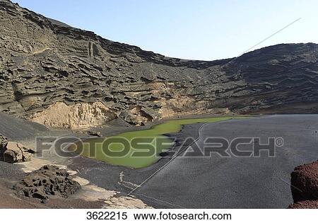 Green lagoon, El Golfo, Lanzarote, Canary Islands, Spain, Europe View Large Photo Image Stock Photography - Green lagoon, El Golfo, Lanzarote, Canary Islands, Spain, Europe . Fotosearch