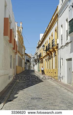 Guzman el Bueno alley, Tarifa, Spain View Large Photo Image Stock Image - Guzman el Bueno alley, Tarifa, Spain . Fotosearch