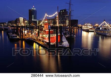 Hanseatic ship lit up at port, Kehrwieder, Port of Hamburg, Hamburg, Germany View Large Photo Image Picture - Hanseatic ship lit up at port, Kehrwieder, Port of Hamburg, Hamburg, Germany . Fotosearch