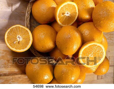 High angle view of a basket of oranges View Large Photo Image Stock Photo - High angle view of a basket of oranges . Fotosearch