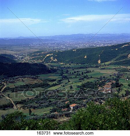 High angle view of a city, Tirana, Albania View Large Photo Image Stock Image - High angle view of a city, Tirana, Albania . Fotosearch