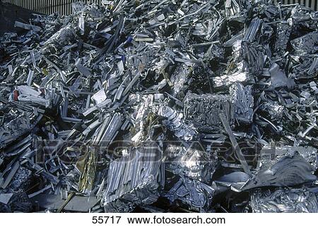 Stock Photo - High angle view of aluminum garbage, Spain . Fotosearch