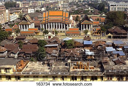 High angle view of buildings in city, Bangkok, Thailand View Large Photo Image Picture - High angle view of buildings in city, Bangkok, Thailand . Fotosearch