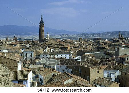 High angle view of city, Calatayud, Zaragoza, Aragon, Spain View Large Photo Image Stock Image - High angle view of city, Calatayud, Zaragoza, Aragon, Spain . Fotosearch
