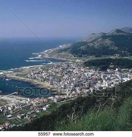 Stock Photo - High angle view of cityscape, Spain, Europe . Fotosearch