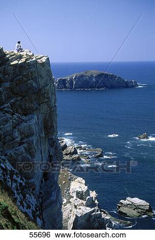 High angle view of coast, Cabo de Penas, Asturias, Spain View Large Photo Image Stock Photograph - High angle view of coast, Cabo de Penas, Asturias, Spain . Fotosearch