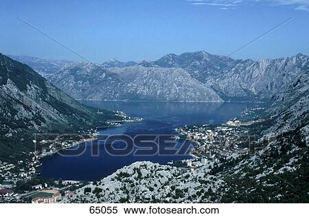 High angle view of town at the coast, Kotor, Monte View Large Photo Image Stock Photography - High angle view of town at the coast, Kotor, Monte . Fotosearch