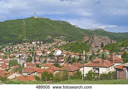 High angle view of town with communications tower in background, Belogradchik, Vidin, Romania View Large Photo Image Stock Photography - High angle view of town with communications tower in background, Belogradchik, Vidin, Romania . Fotosearch