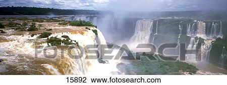 High angle view of waterfall, Iguacu Falls, Brazil View Large Photo Image Stock Image - High angle view of waterfall, Iguacu Falls, Brazil . Fotosearch