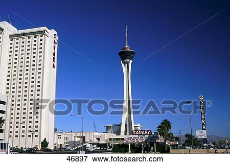 Stock Photo - Hotel in city, Stratosphere Hotel, Las Vegas, Nevada, USA . Fotosearch