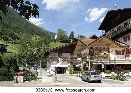 Stock Image - Hotel in St. Leonhard, Trentino Alto Adige, Italy . Fotosearch