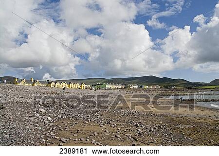 Houses at beachfront, Iveragh Peninsula, County Kerry, Munster, Ireland View Large Photo Image Stock Image - Houses at beachfront, Iveragh Peninsula, County Kerry, Munster, Ireland . Fotosearch