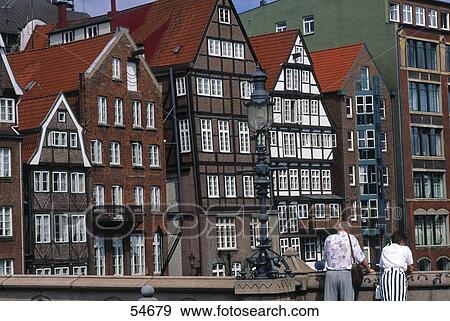 Houses in city, Alsterfleet, Hamburg, Germany View Large Photo Image Stock Photo - Houses in city, Alsterfleet, Hamburg, Germany . Fotosearch