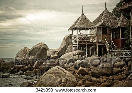 Hut at the coast of Ko Tao, Thailand View Large Photo Image Stock Photo - Hut at the coast of Ko Tao, Thailand . Fotosearch