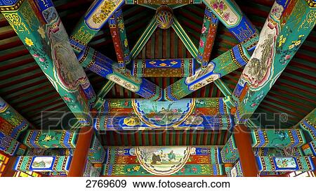 Stock Photo - Interiors of building, Beihai Park. Beijing, China . Fotosearch