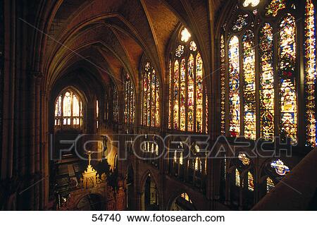 Interiors of cathedral, Leon, Leon Province, Spain View Large Photo Image Stock Image - Interiors of cathedral, Leon, Leon Province, Spain . Fotosearch