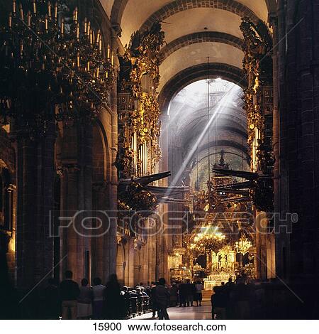 Interiors of cathedral, Santiago de Compostela Cathedral, Santiago de Compostela, Galicia, Spain View Large Photo Image Stock Image - Interiors of cathedral, Santiago de Compostela Cathedral, Santiago de Compostela, Galicia, Spain . Fotosearch