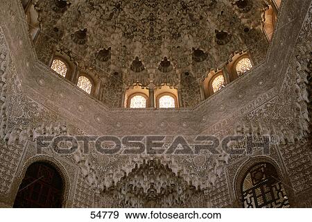 Interiors of palace, The Hall Of The Two Sisters, Alhambra, Granada, Andalusia, Spain View Large Photo Image Stock Photo - Interiors of palace, The Hall Of The Two Sisters, Alhambra, Granada, Andalusia, Spain . Fotosearch