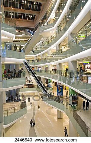 Interiors Of Shopping Mall Wangfujing Beijing China Stock Image