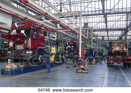 Interiors of truck assembly plant, Madrid, Spain View Large Photo Image Stock Photo - Interiors of truck assembly plant, Madrid, Spain . Fotosearch