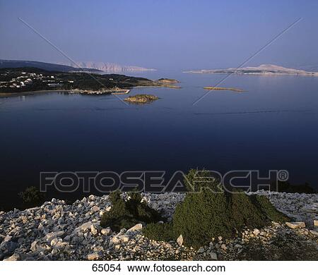 Picture - Islands under clear blue sky, Croatia . Fotosearch