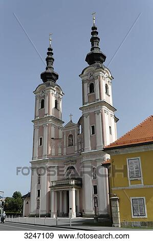 Stock Photo - Kirche zum Heiligen Kreuz, Villach, Carinthia, Austria . Fotosearch