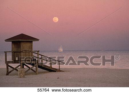 Lifeguard hut on beach, Miami Beach, Florida, USA View Large Photo Image Picture - Lifeguard hut on beach, Miami Beach, Florida, USA . Fotosearch
