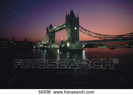 London Bridge illuminated at night, London, France, Europe View Large Photo Image Stock Photograph - London Bridge illuminated at night, London, France, Europe . Fotosearch