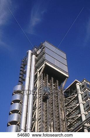 Low angle view of building, Lloyd's building, London, England View Large Photo Image Stock Image - Low angle view of building, Lloyd's building, London, England . Fotosearch