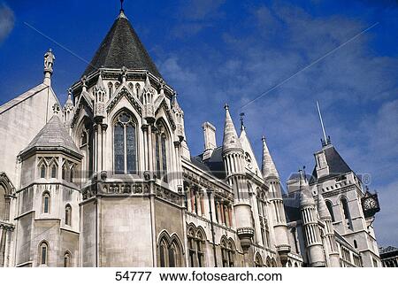 Low angle view of building, Royal Courts Of Justice, London, England View Large Photo Image Stock Photo - Low angle view of building, Royal Courts Of Justice, London, England . Fotosearch