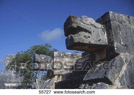 Low angle view of carved platform, Platform Of The Eagles, Chichen Itza, Yucatan, Mexico View Large Photo Image Stock Photo - Low angle view of carved platform, Platform Of The Eagles, Chichen Itza, Yucatan, Mexico . Fotosearch