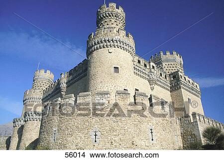 Picture - Low angle view of castle, Madrid, Spain, Europe . Fotosearch