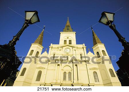 Stock Image - Low angle view of cathedral, St. Louis Cathedral, New Orleans, Louisiana, Usa . Fotosearch