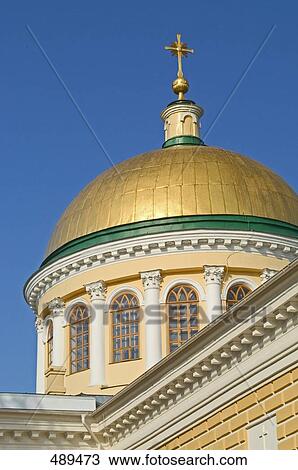 Stock Image - Low angle view of cathedral, Ukraine . Fotosearch