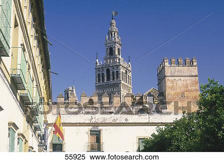 Stock Photography - Low angle view of church, Seville, Spain, Europe . Fotosearch