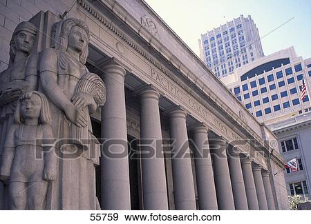 Low angle view of financial building, Pacific Coast Stock Exchange, San Francisco, California, USA View Large Photo Image Stock Photo - Low angle view of financial building, Pacific Coast Stock Exchange, San Francisco, California, USA . Fotosearch