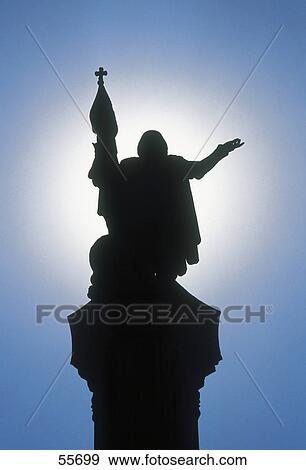 Stock Photo - Low angle view of monument, Christopher Columbus Monument, Madrid, Spain . Fotosearch