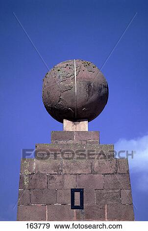 Stock Photo - Low angle view of monument, Mitad Del Mundo, Quito, Ecuador . Fotosearch