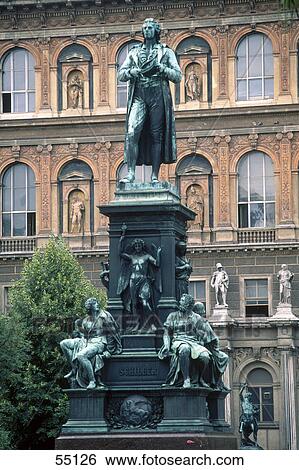 Low angle view of monument, Schiller Monument, Vienna, Austria View Large Photo Image Stock Photograph - Low angle view of monument, Schiller Monument, Vienna, Austria . Fotosearch