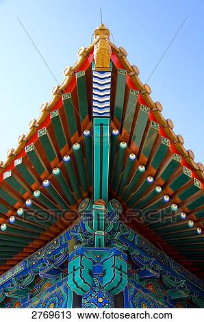 Low angle view of ornate eaves, Forbidden City, Beijing, China View Large Photo Image Stock Image - Low angle view of ornate eaves, Forbidden City, Beijing, China . Fotosearch