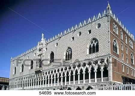 Stock Photography - Low angle view of palace, Doges Palace, Venice, Veneto, Italy . Fotosearch