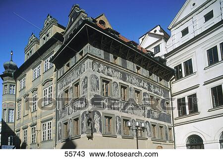 Low angle view of renaissance house, Minute House, Old Town Square, Prague, Czech Republic View Large Photo Image Stock Image - Low angle view of renaissance house, Minute House, Old Town Square, Prague, Czech Republic . Fotosearch