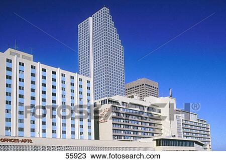 Stock Image - Low angle view of residential building, Miami, Florida, USA . Fotosearch