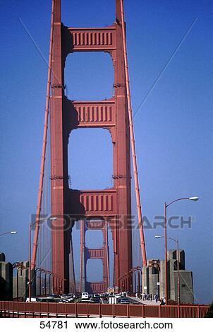 Low angle view of tower of suspension bridge, Golden Gate Bridge, San Francisco Bay, San Francisco, California, USA View Large Photo Image Stock Image - Low angle view of tower of suspension bridge, Golden Gate Bridge, San Francisco Bay, San Francisco, California, USA . Fotosearch